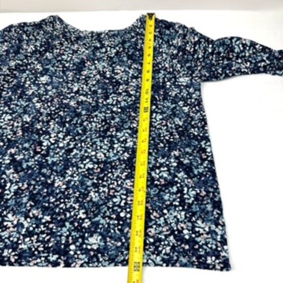 Jessica Simpson Blue Floral Blouse Long Sleeve Women’s Size Small - Picture 11 of 13